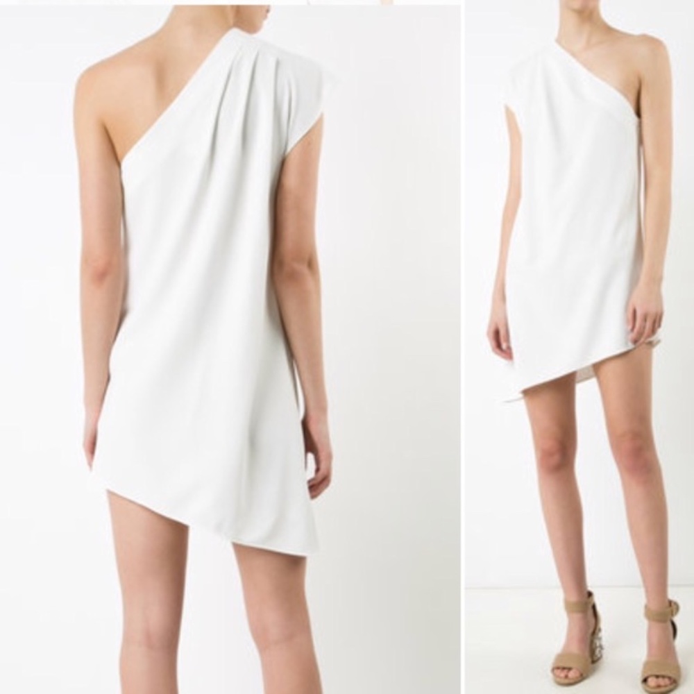 Alice + Olivia Melina One-Shoulder Asymmetric Shift Dress